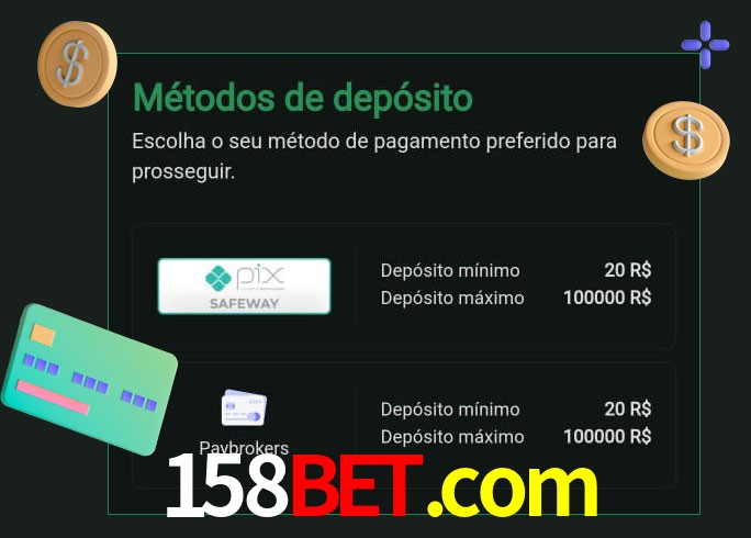 O cassino 158bet.com oferece uma grande variedade de métodos de pagamento